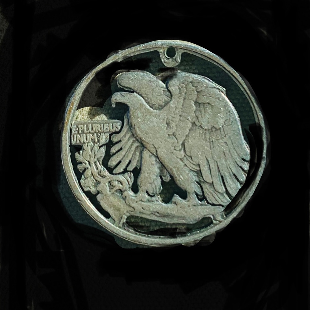 Walking liberty half silver dollar necklace